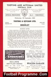 Tooting Mitcham United v Bromley 1960 – to clear