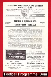 Tooting Mitcham United v Corinthian Casuals 1960