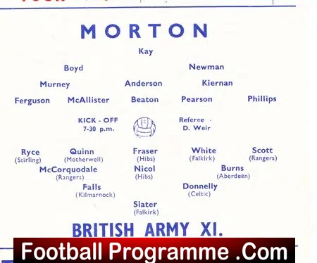 Greenock Morton v British Army 1959 - Cappielow Park - Image 3
