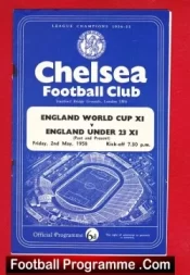 England World Cup X1 v England Under 23 1958 – at Chelsea