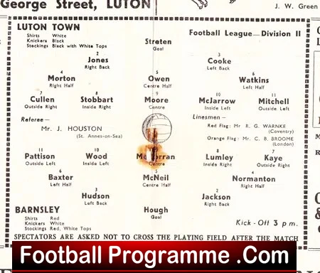 Luton Town v Barnsley 1952 - Image 3