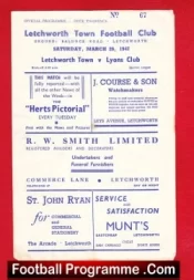 Letchworth Town v Lyons Club 1947 – Baldock Road 1940s