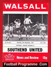 Walsall v Southend United 1975