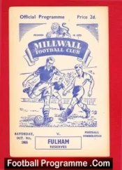 Millwall v Fulham 1955 – Reserves Match