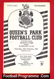 Queens Park v Hamilton Academical 1964