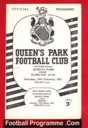Queens Park v Hamilton Academical 1964