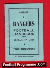Glasgow Rangers Football Club Yearbook Handbook 1952 – 1953