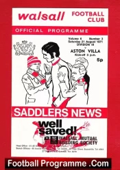 Walsall v Aston Villa 1971