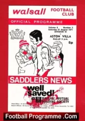 Walsall v Aston Villa 1971