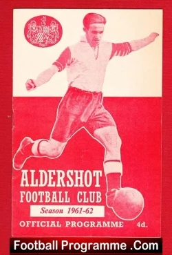Aldershot v Millwall 1962 - football programme
