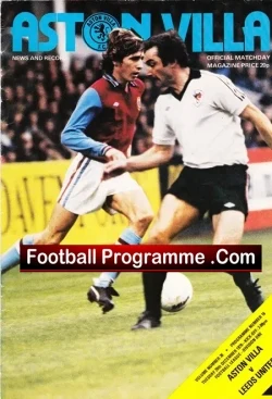 Aston Villa v Leeds United 1978 - football programme