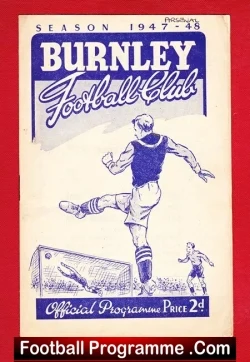 Burnley v Arsenal 1947 - football programme