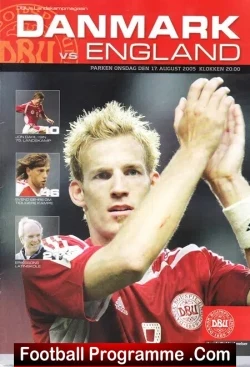 Denmark v England 2005 - football programme