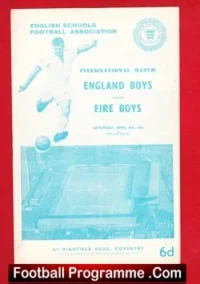 England v Ireland 1961 – Boys International at Coventry City