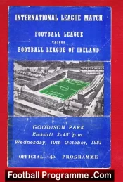 Football League v Ireland League 1951 – at Everton