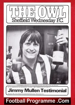 Jimmy Mullen Testimonial Benefit Match Sheffield Wednesday 1980 - football programme