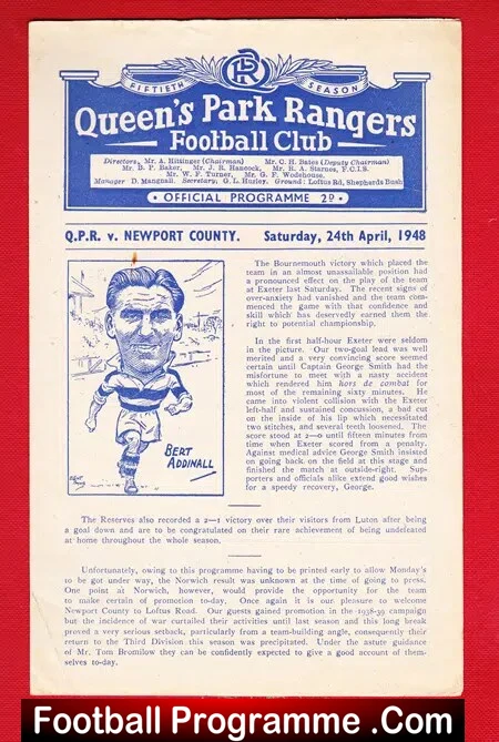 Queens Park Rangers v Newport County 1948 - Image 2