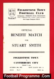 Stuart Smith Testimonial Benefit Match Folkestone Town 1953