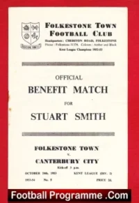 Stuart Smith Testimonial Benefit Match Folkestone Town 1953