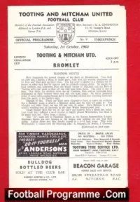Tooting Mitcham United v Bromley 1960