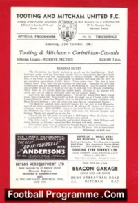 Tooting Mitcham United v Corinthian Casuals 1961