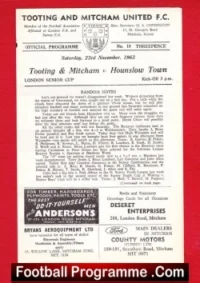 Tooting Mitcham United v Hounslow Town 1963