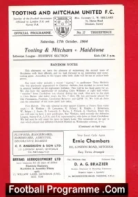Tooting Mitcham United v Maidstone United 1964