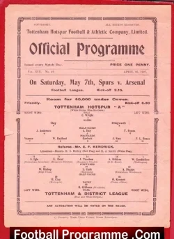 Tottenham Hotspur v Tottenham & District 1927 - RARE - football programme