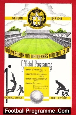 Wolves Wolverhampton v Arsenal 1947 - football programme