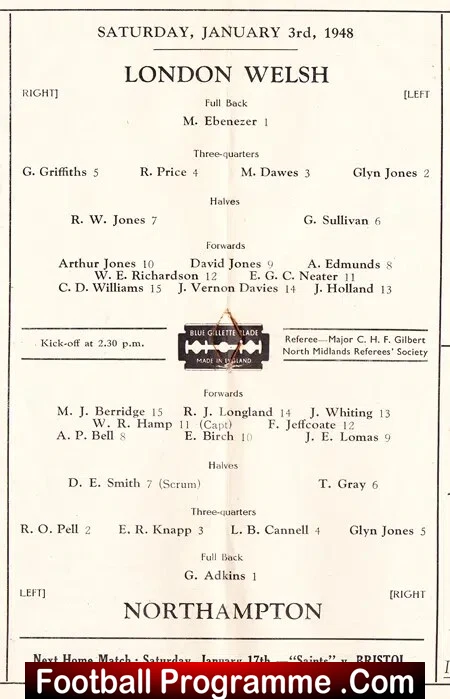 Northampton Rugby v London Welsh 1948 - Image 3