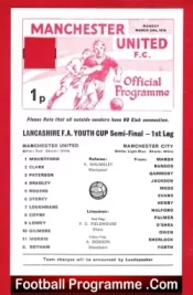 Manchester United v Manchester City 1976 Youth Cup Semi Final