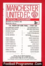 Manchester United v Manchester City 1980 – Youth Cup Semi Final