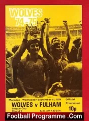 Wolves Wolverhampton v Fulham 1974