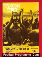 Wolves Wolverhampton v Fulham 1974