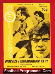 Wolves Wolverhampton v Birmingham City 1975