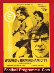 Wolves Wolverhampton v Birmingham City 1975