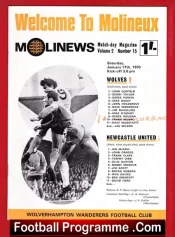 Wolves Wolverhampton v Newcastle United 1970