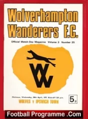 Wolves Wolverhampton v Ipswich Town 1971