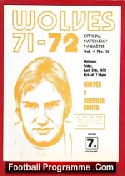 Wolves Wolverhampton v Sheffield United 1972