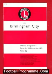 Charlton Athletic v Birmingham City 1971