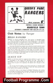 Queens Park Rangers v Mansfield Town 1967