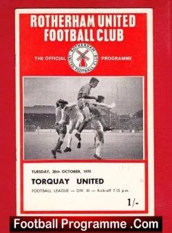  ✅Rotherham United v Bury 1970 Rotherham United v Bury 1970 Football Programme .COM Football Programmes Memorabilia Football Programme .COM Football Programmes Memorabilia