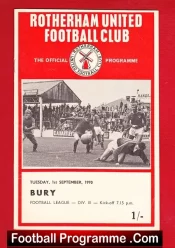 Rotherham United v Bury 1970