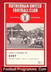Rotherham United v Bury 1970
