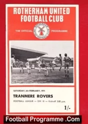 Rotherham United v Tranmere Rovers 1971