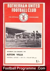 Rotherham United v Aston Villa 1971