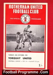 Rotherham United v Torquay United 1970