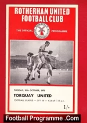 Rotherham United v Torquay United 1970