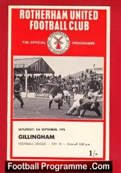 Rotherham United v Gillingham 1970