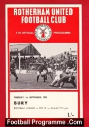 Rotherham United v Bury 1970
